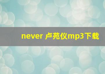 never 卢苑仪mp3下载